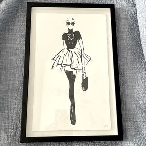Fashion lady print in frame